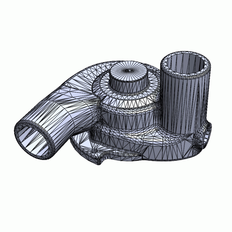 STL data of scanned model of casting of a pump
