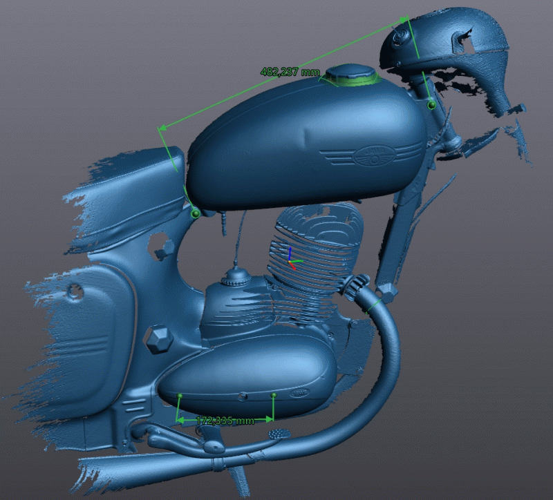3D scanning of vintage motorcycle JAWA 250